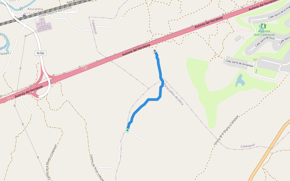 Senda tresillo walking route map in Terrer