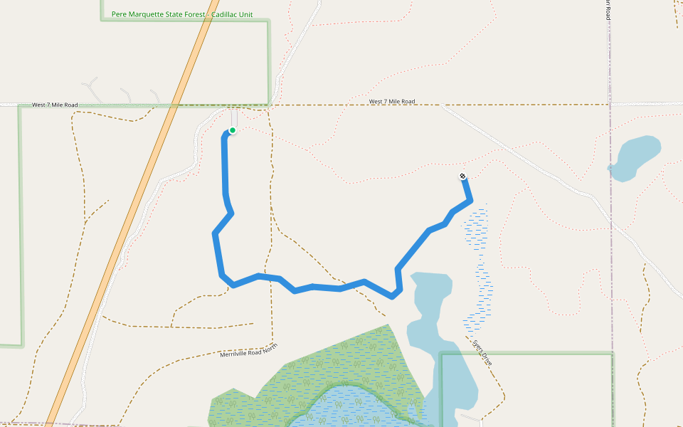 PineValley7-1 walking route map in Irons