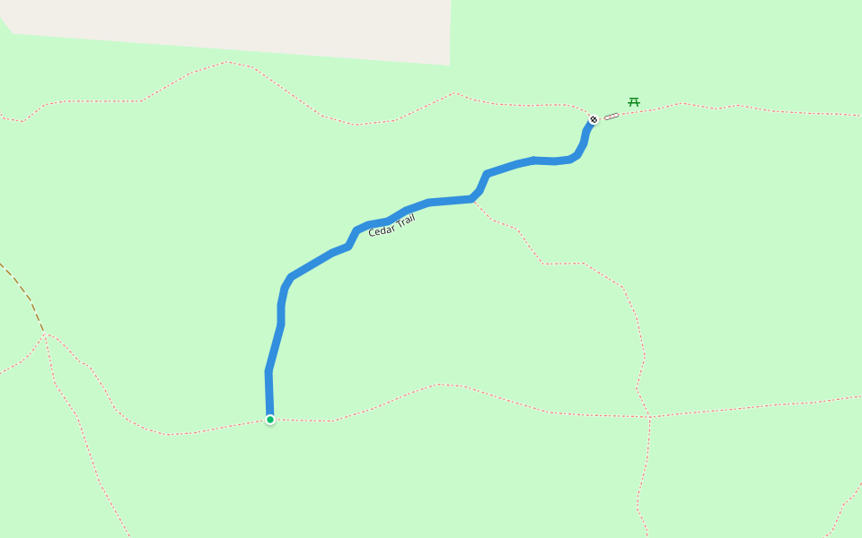 Cedar Trail walking route map in Aurora