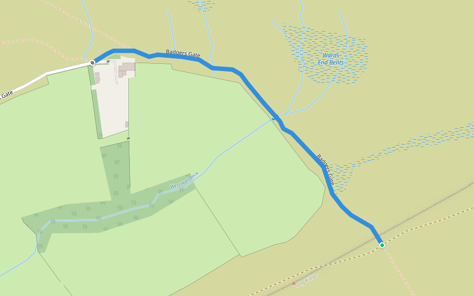 Badgers Gate walking route map in Langbar