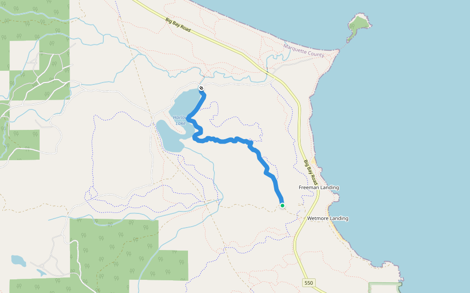 Bareback walking route map in Marquette
