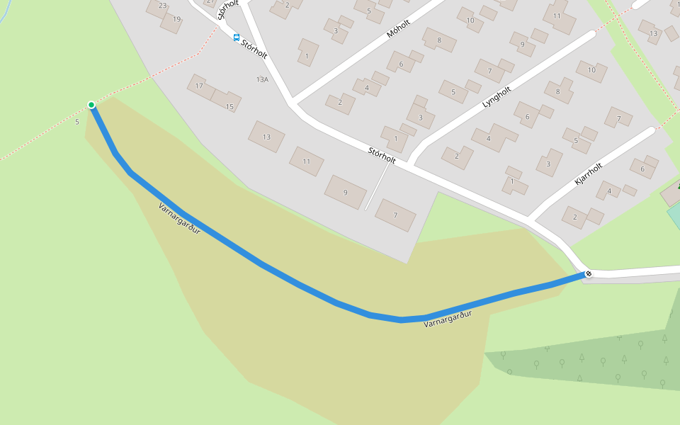 Varnargarður walking route map in Ísafjörður