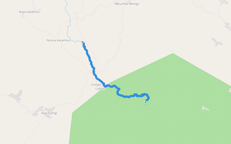 Lubolo walking route map in Luila II