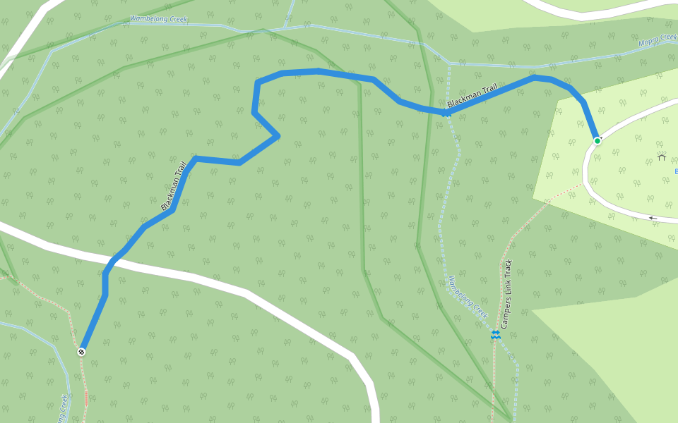 Blackman Trail walking route map in Warrumbungle