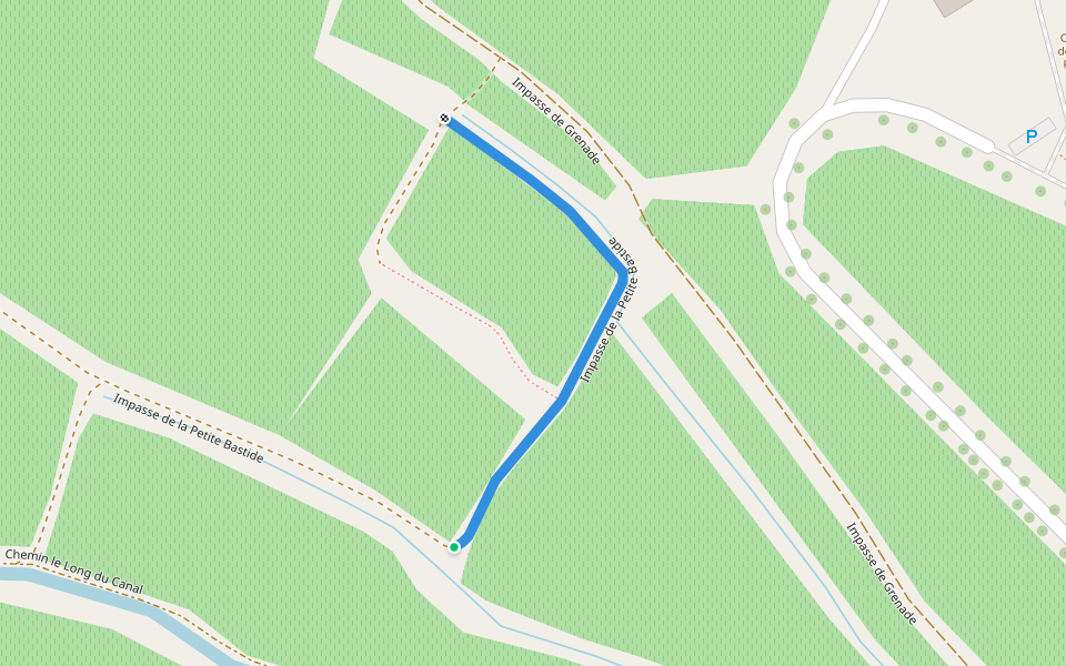 Impasse de la Petite Bastide walking route map in Châteauneuf-du-Pape