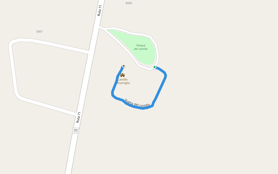 Vuelta del castillo walking route map in Estación Las Flores