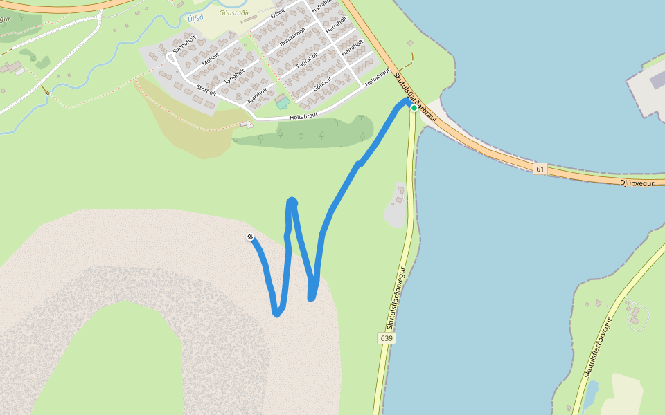 Vinnuvegur walking route map in Ísafjörður