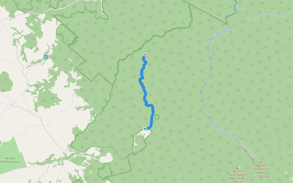 Windin Falls Track walking route map in Topaz
