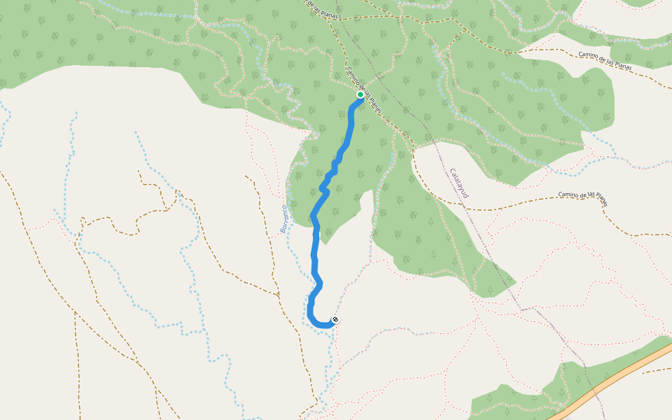 Senda del Puma walking route map in Terrer