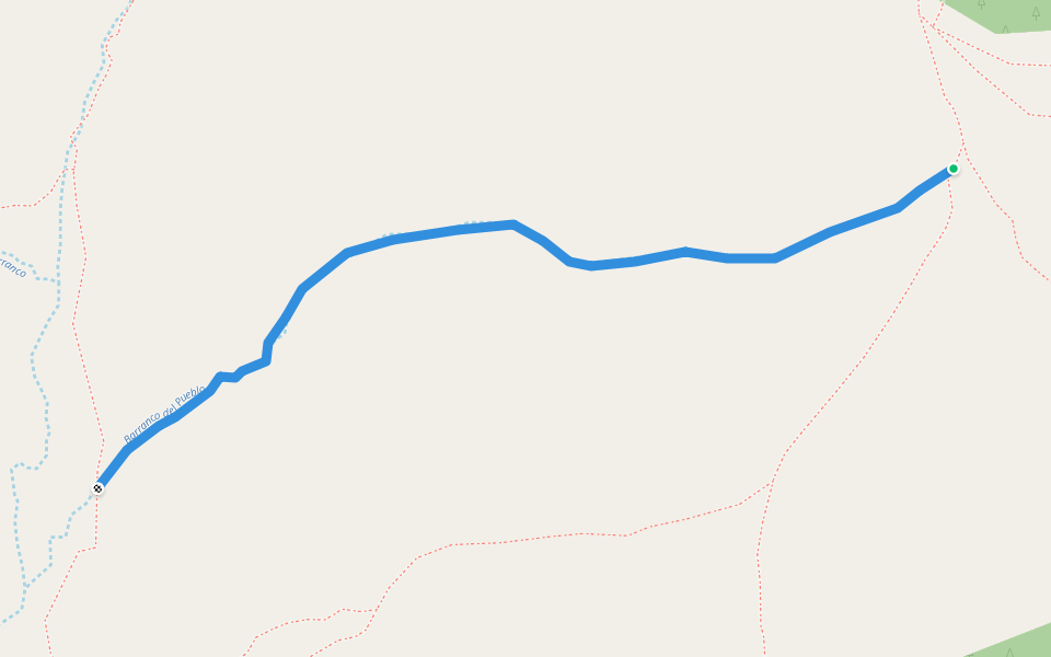 Senda Las Cañas walking route map in Terrer