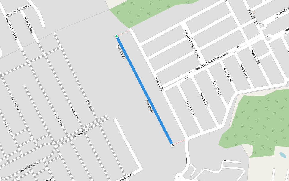 Rua ES-31 walking route map in Trindade