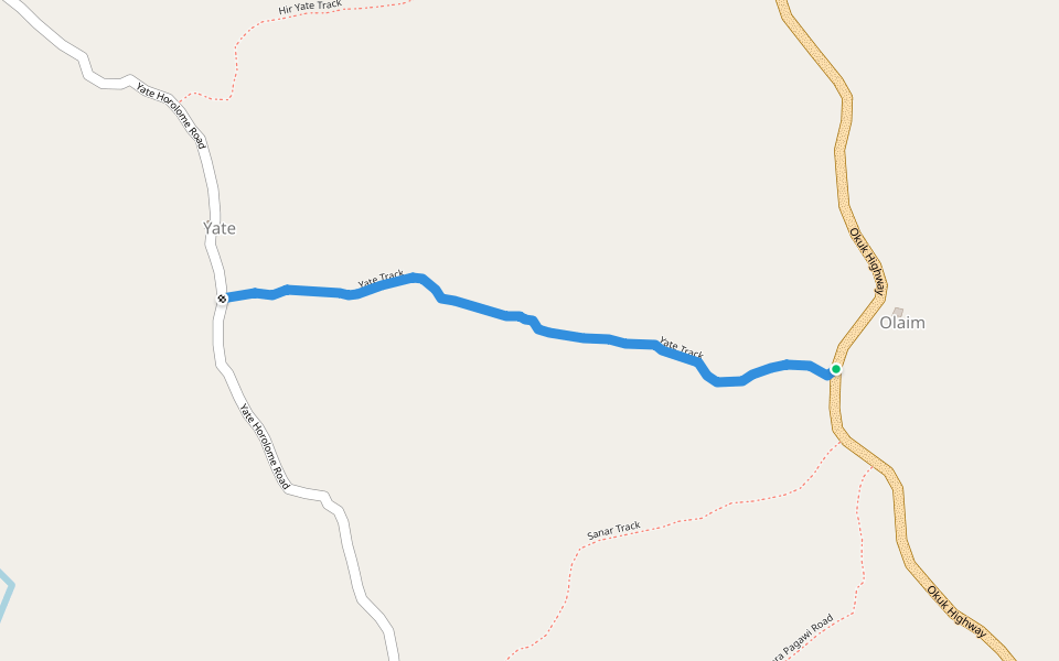 Yate Track walking route map in Halei