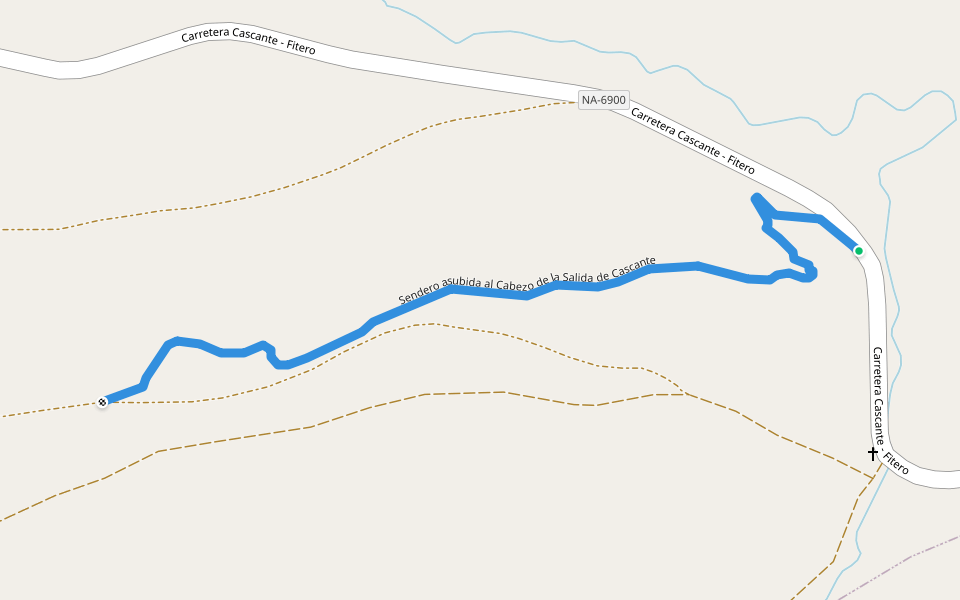 Sendero asubida al Cabezo de la Salida de Cascante walking route map in Cascante