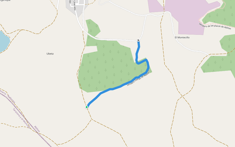 Sendero Detras de Ablitas1 walking route map in Ablitas