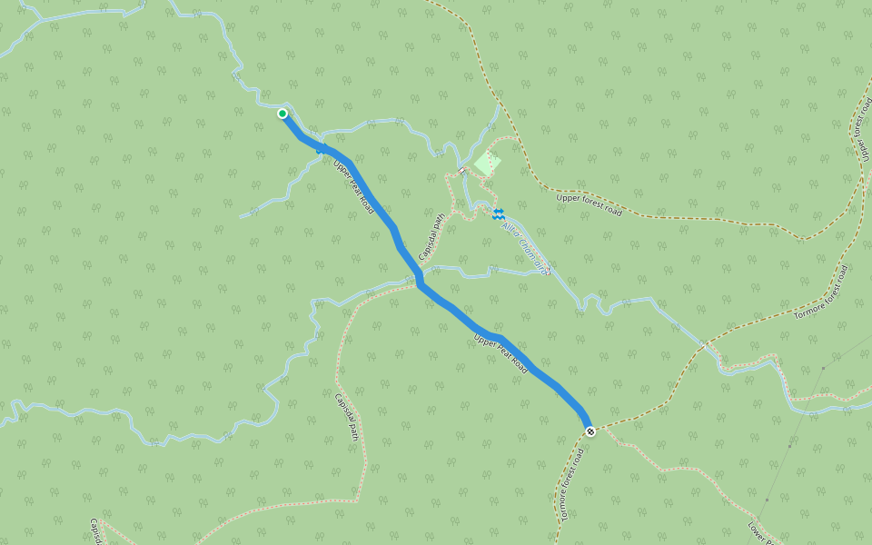 Upper Peat Road walking route map in Ardvasar