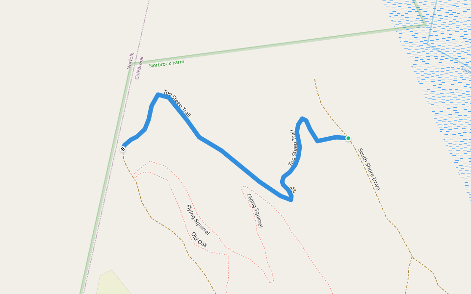 Too Steep Trail walking route map in Winsted
