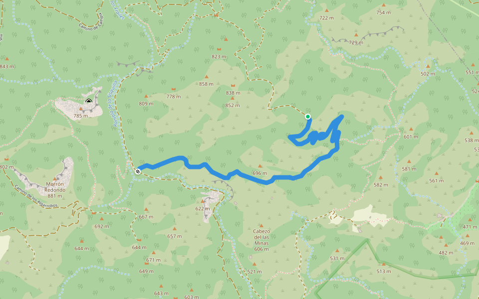 Senda de Paredes Negras walking route map in Totana
