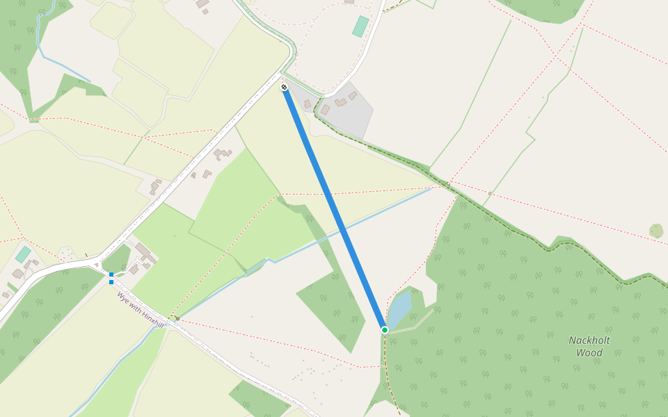 AE165 walking route map in Wye