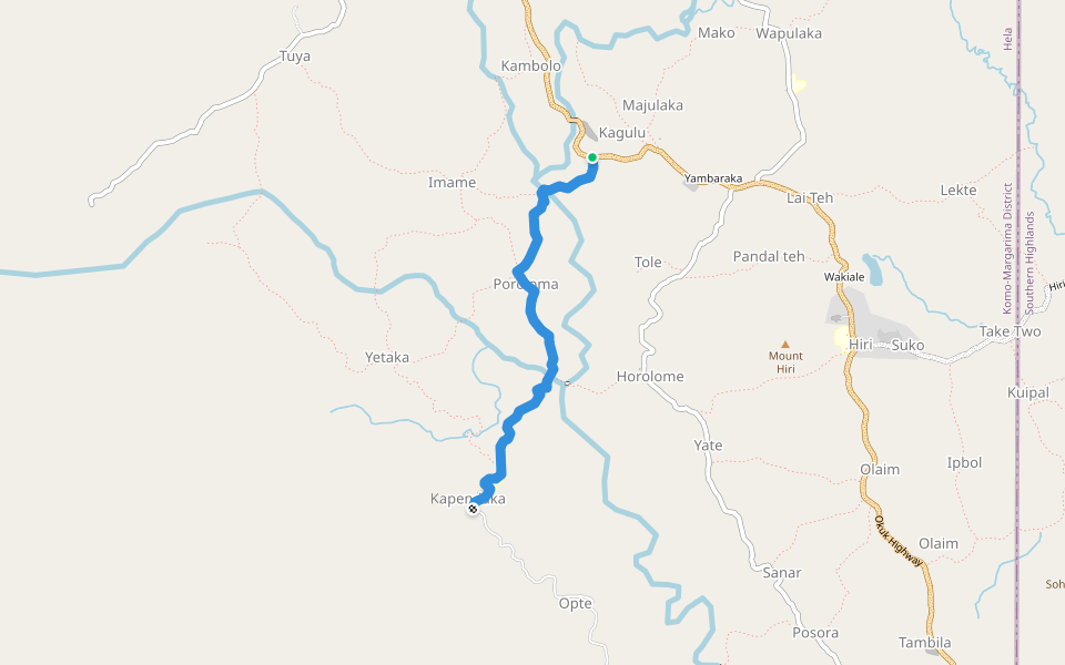 Porolomal Kepndaka Track walking route map in Arimanda