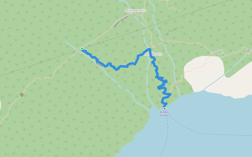 Bratteli walking route map in Bratteli