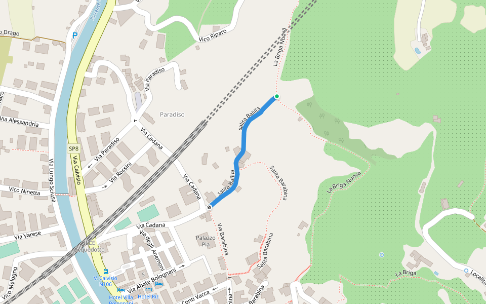 salita Balilla walking route map in Finale Ligure