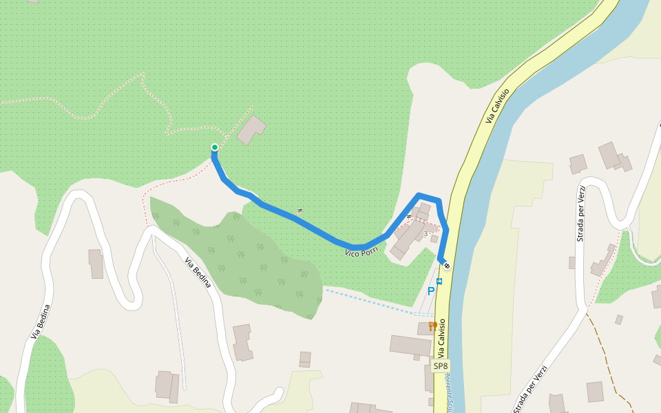 Vico Porri walking route map in Finale Ligure
