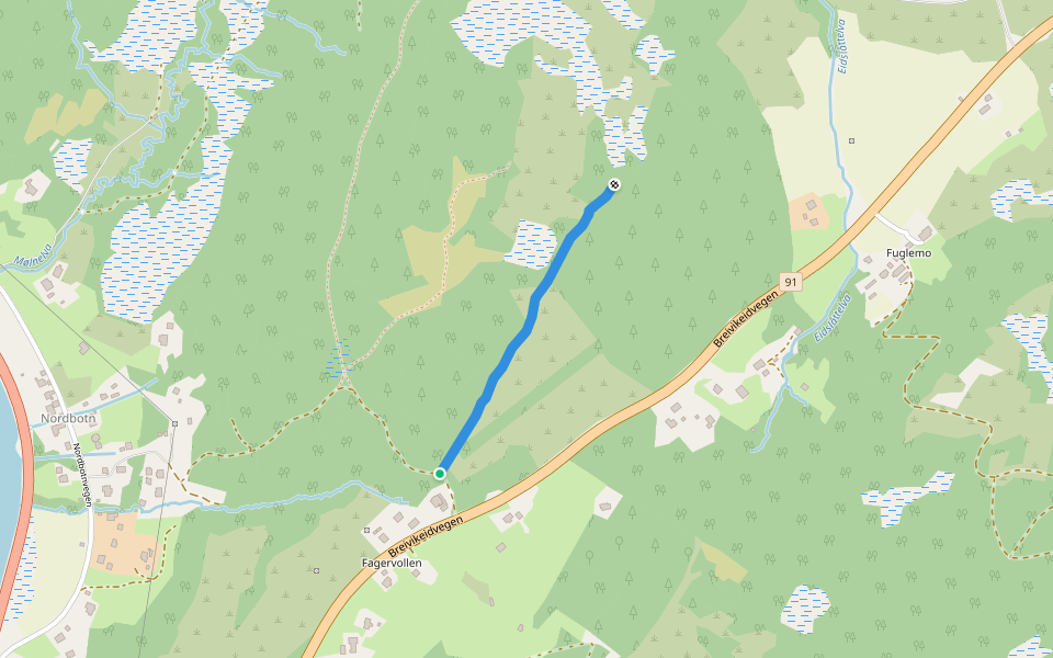Finnveien walking route map in Harstad