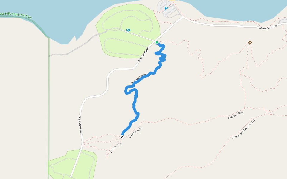 Badger Grind walking route map in Elkwater