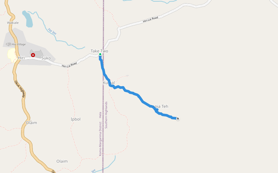 Kuipal Track walking route map in Imilhama