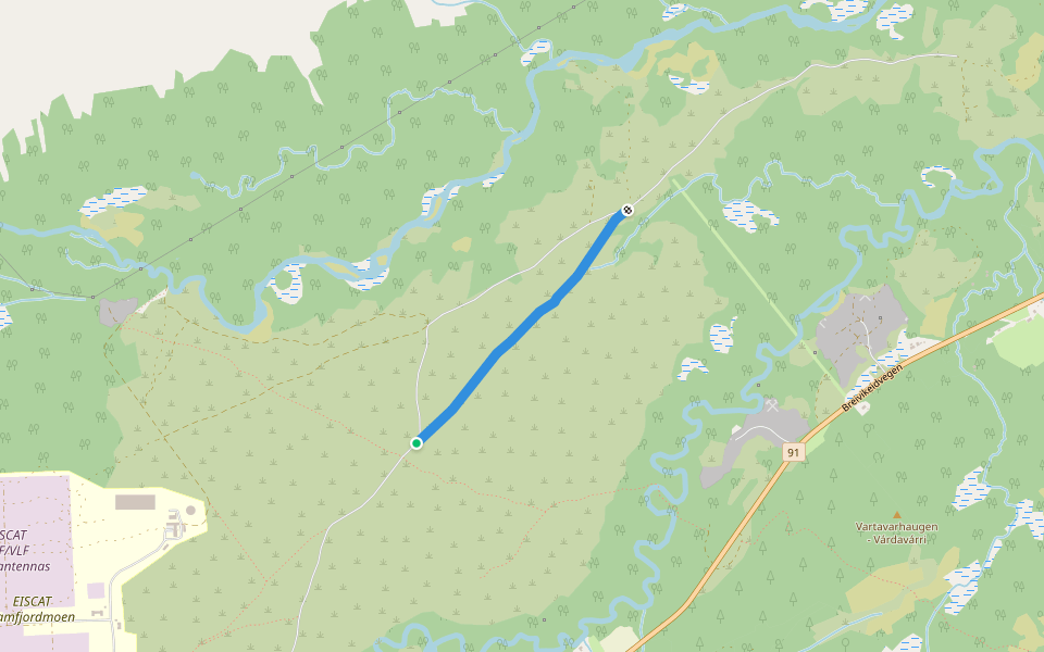 Moveien walking route map in Harstad