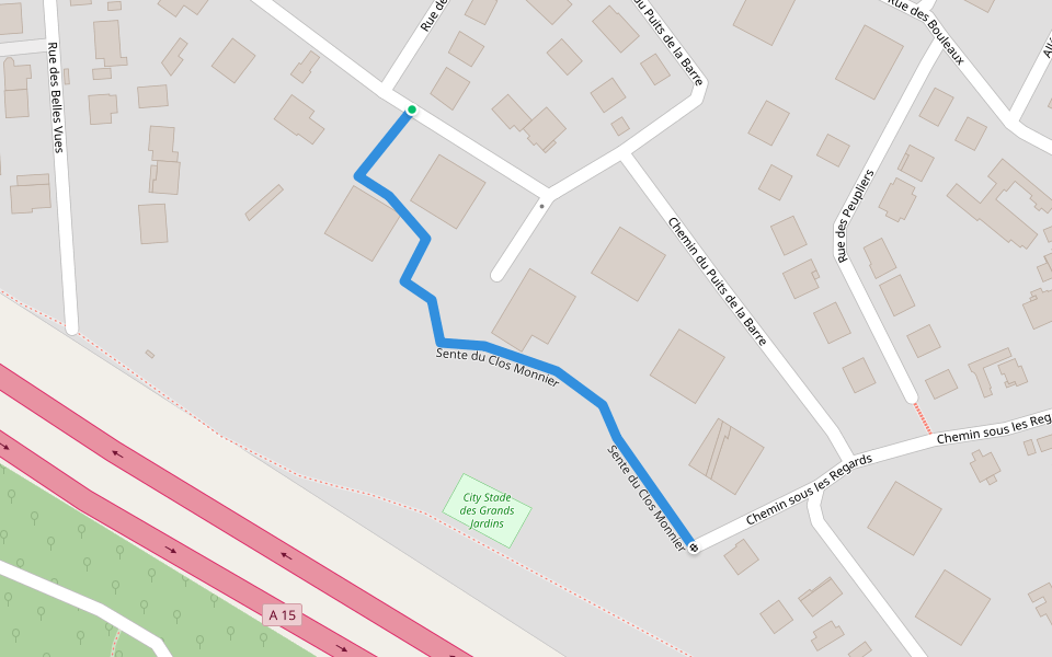 Sente du Clos Monnier walking route map in Franconville