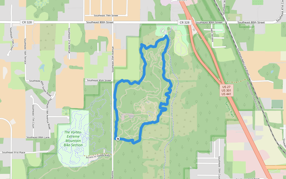 Pine Tree walking route map in Ocala