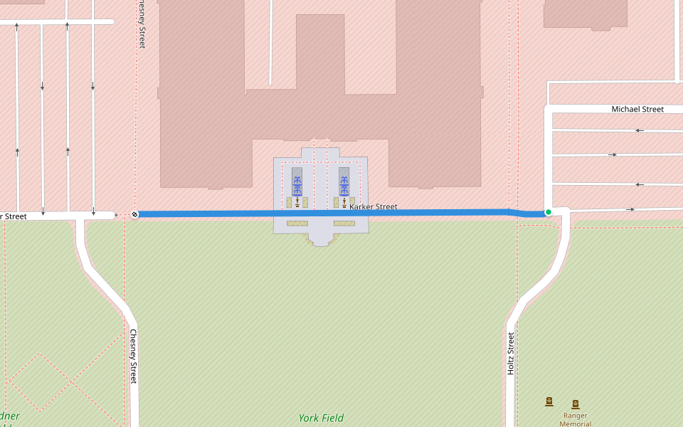 Karker Street walking route map in Fort Moore