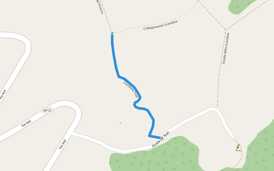 Cortiletto Trail walking route map in Villadeati