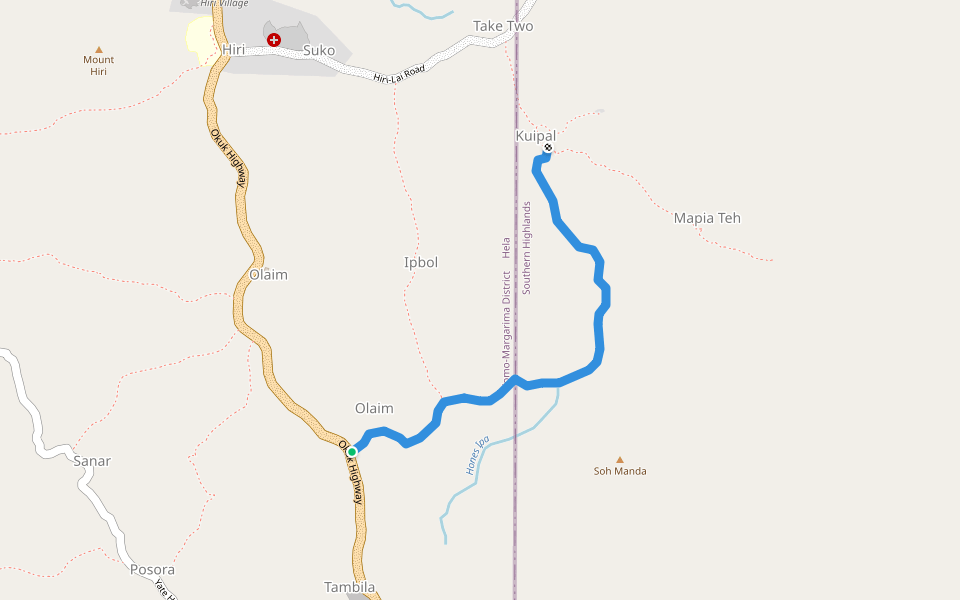 Olaim Kuipal Track walking route map in Halei