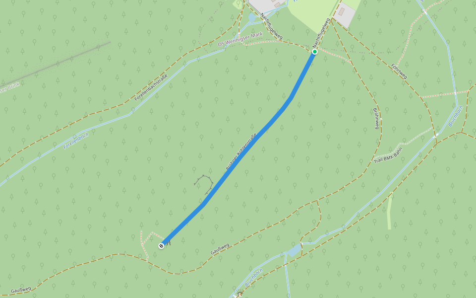 Bröhner Kohlenstraße walking route map in Wennigsen (Deister)