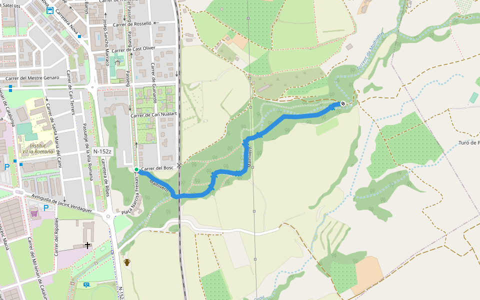 Malhivern walking route map in La Garriga