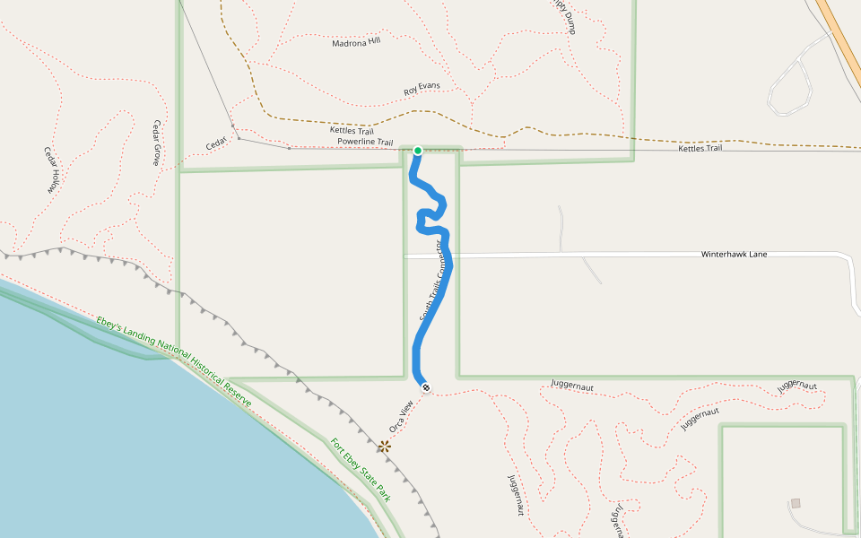South Trails Connector walking route map in Coupeville