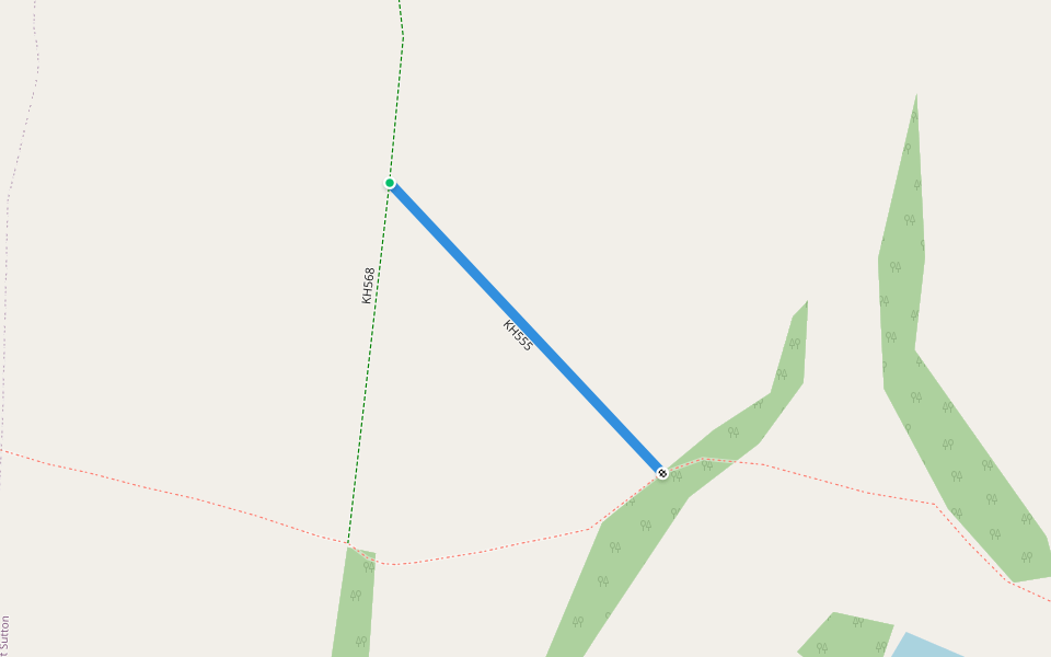 KH555 walking route map in Chart Sutton