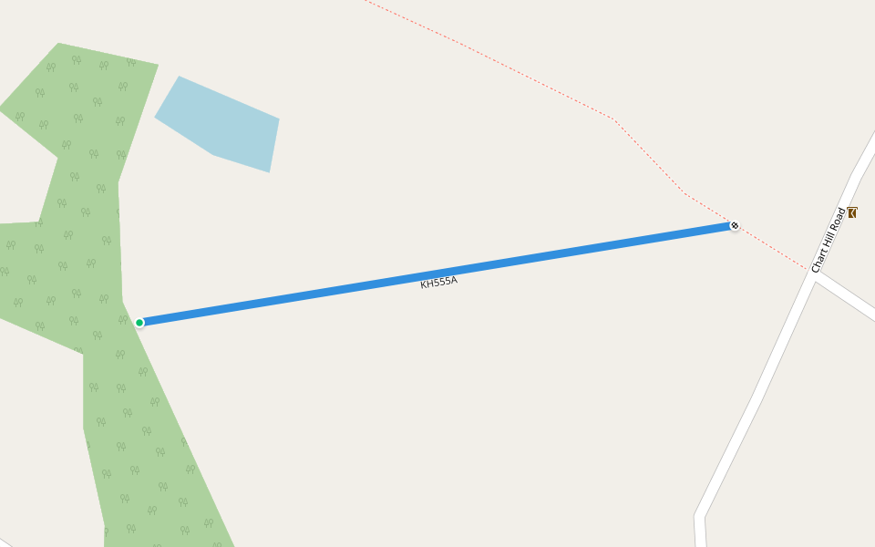 KH555A walking route map in Chart Sutton