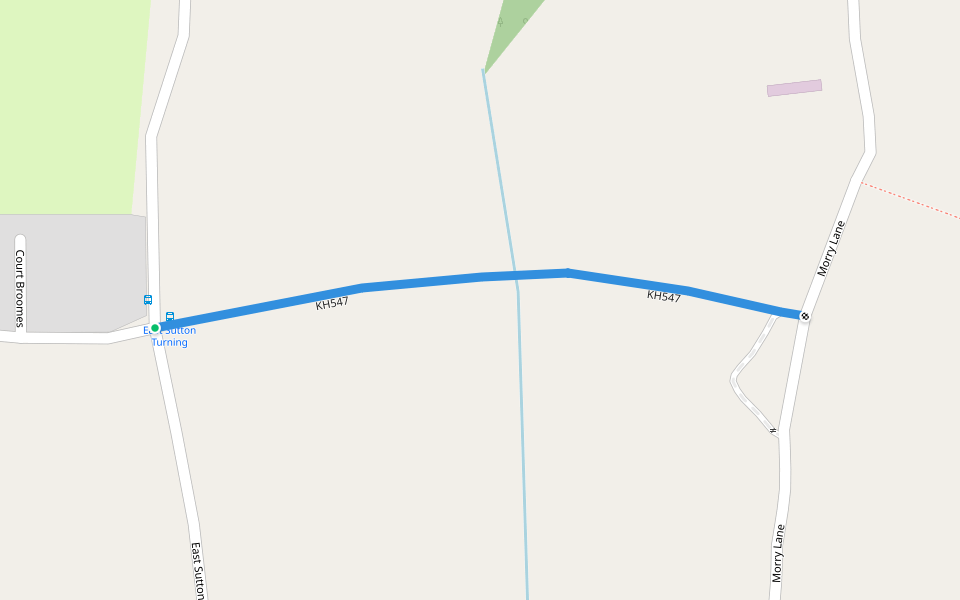 KH547 walking route map in East Sutton Hill