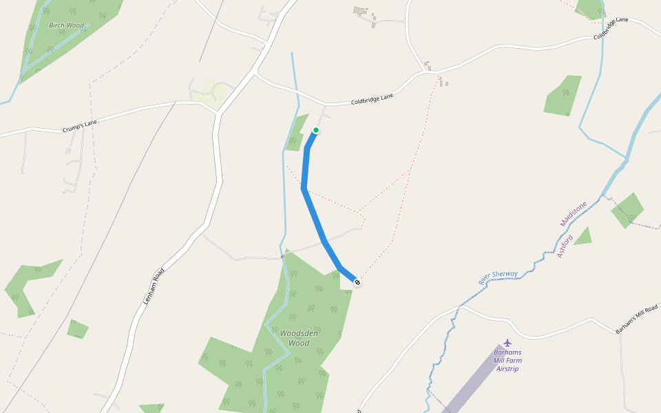 KH487 walking route map in Grafty Green