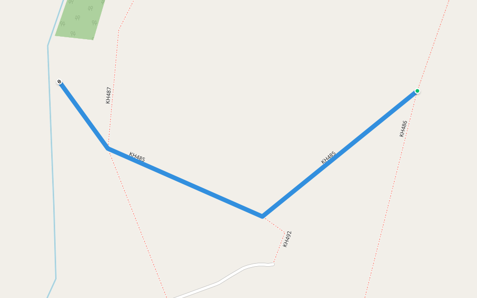 KH485 walking route map in Headcorn
