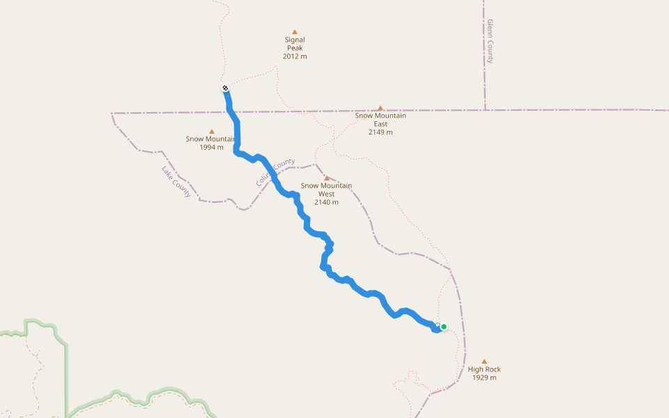 Milk Ranch Trail walking route map in Upper Lake