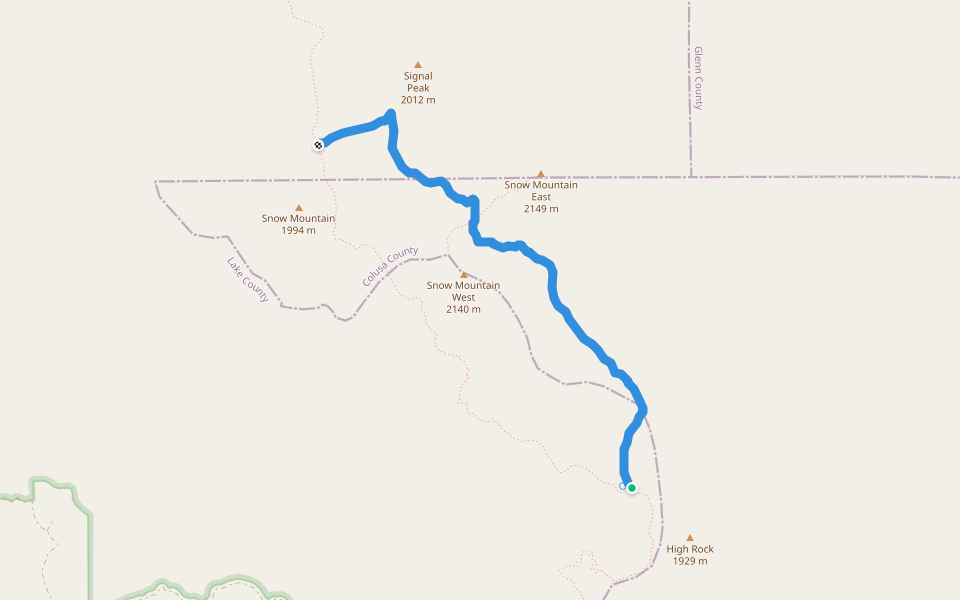 Summit Trail walking route map in Upper Lake