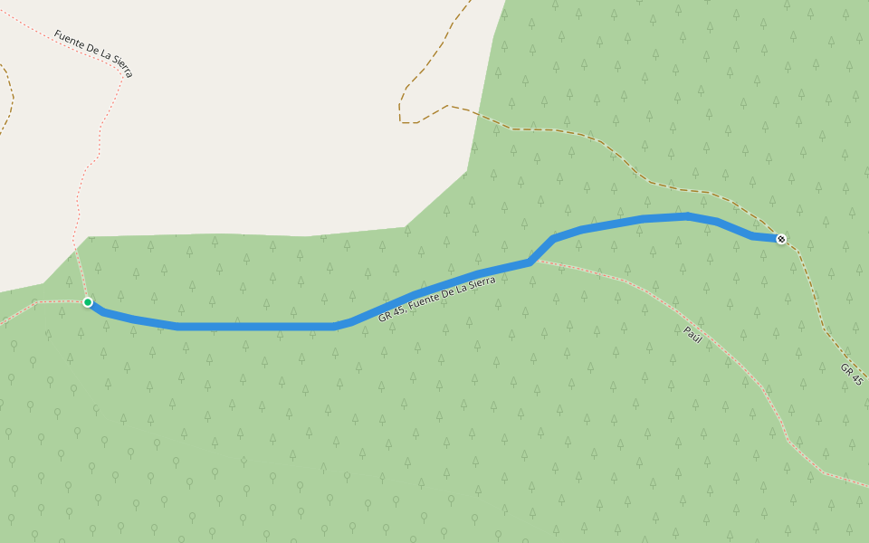 GR 45, Fuente De La Sierra walking route map in Naval