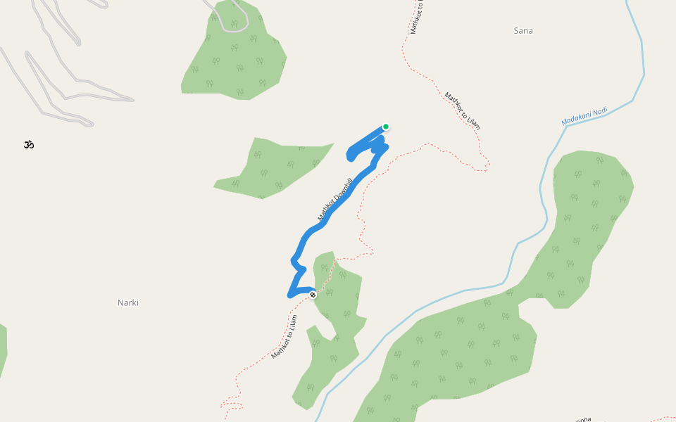 Mathkot Downhill walking route map in Dobari Narki