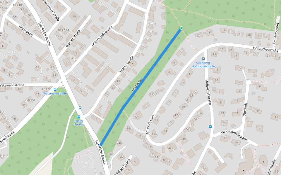 Hochwald walking route map in Starnberg
