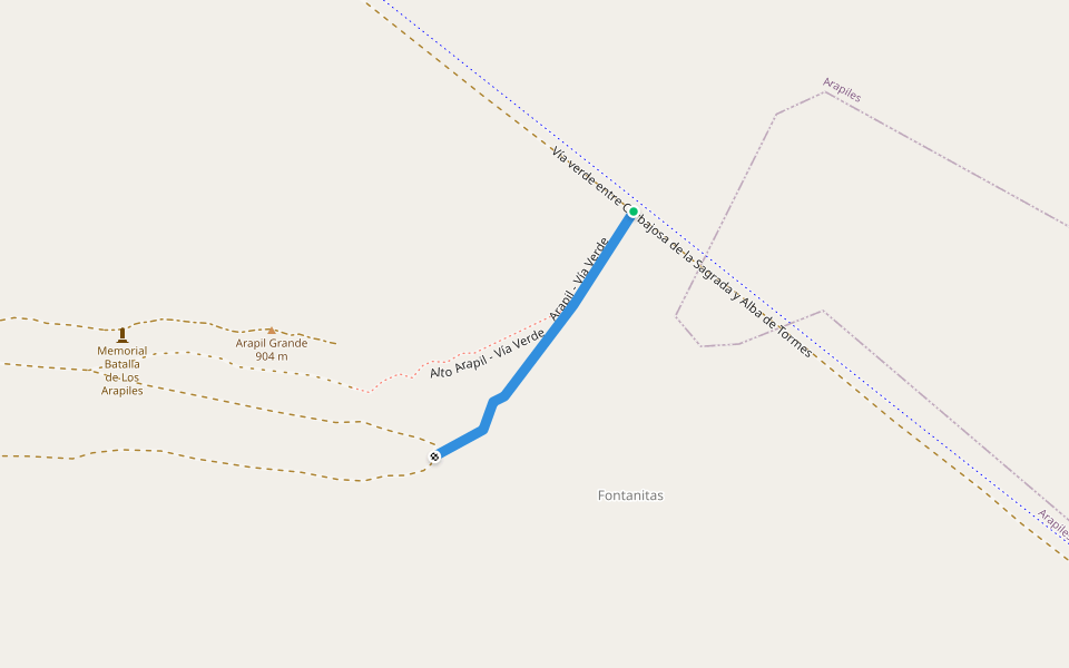 Arapil - Vía Verde walking route map in Arapiles