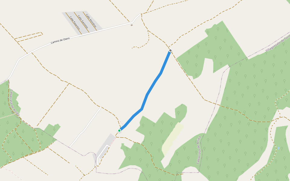 Mina - Otero walking route map in Calvarrasa de Arriba